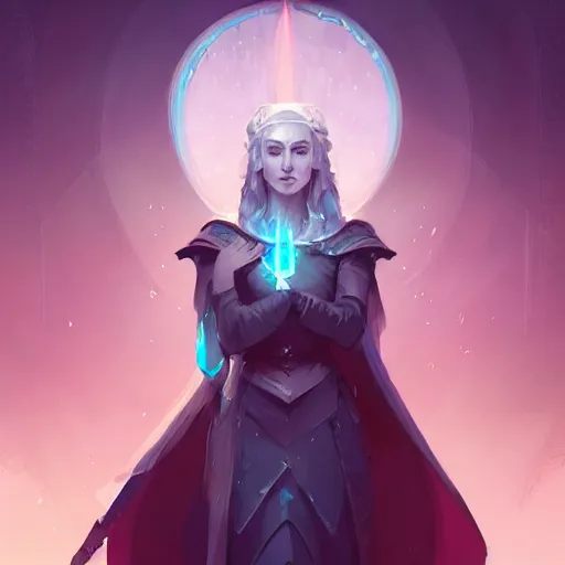 Image similar to a beautiful portrait of a beautiful light sorceress, game of thrones concept art by pete mohrbacher and guweiz and ilya kuvshinov, digital art, highly detailed, intricate, sharp focus, trending on artstation hq, deviantart, unreal engine 5, 4 k uhd image