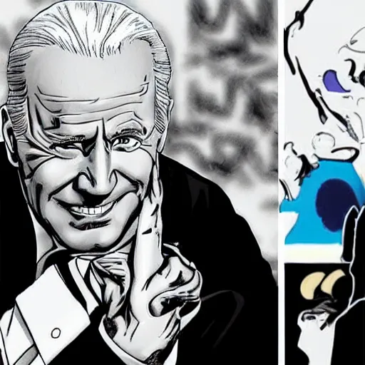 Image similar to Joe Biden in JoJo's Bizarre Adventure