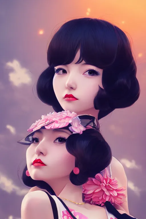 Image similar to a pin up and beautiful fashion charming dreamlke japan girl with lv jewelry, character art, art by wlop and and ilya kuvshinov, hyperdetailed, 8 k realistic, symmetrical, frostbite 3 engine, cryengine, dof, trending on artstation, digital art