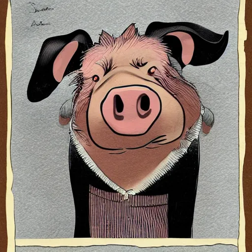 Image similar to pig in the style of muti