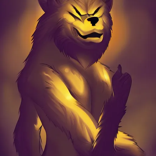 Prompt: a beautiful werewolf at night, kawacy, backlighting, furry art