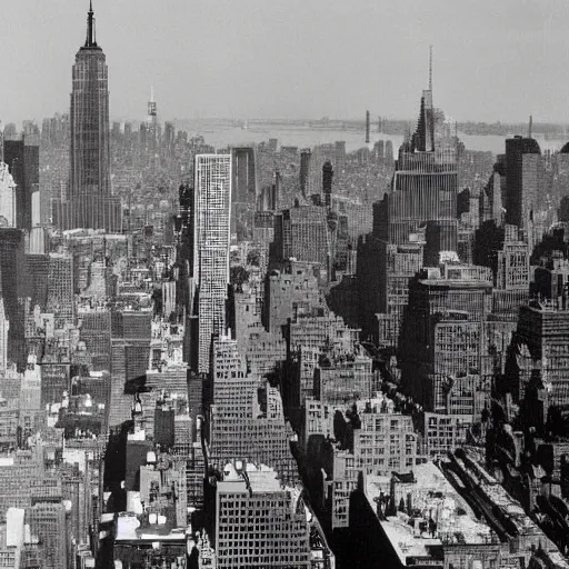 Image similar to new york city after a nuclear bomb