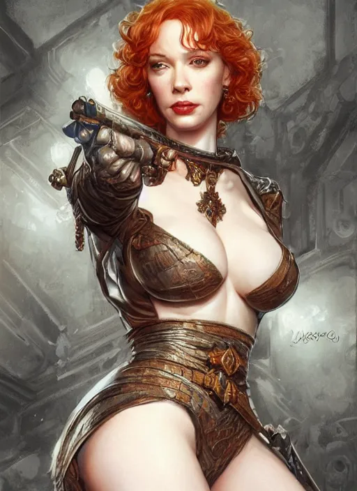 Image similar to Christina Hendricks as a ruggedly handsome heroine, tasteful, intricate, elegant, highly detailed, centered, digital painting, artstation, concept art, smooth, sharp focus, illustration, artgerm, donato giancola, Joseph Christian Leyendecker, WLOP