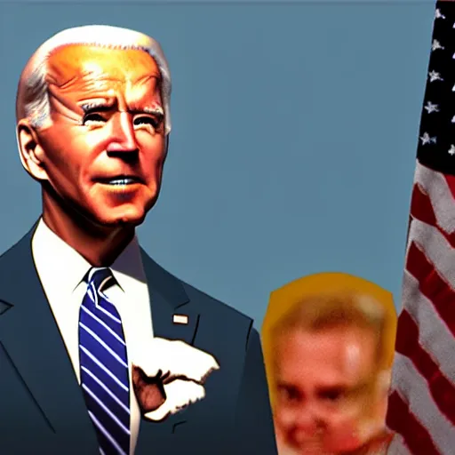 Prompt: Joe Biden in N64 game