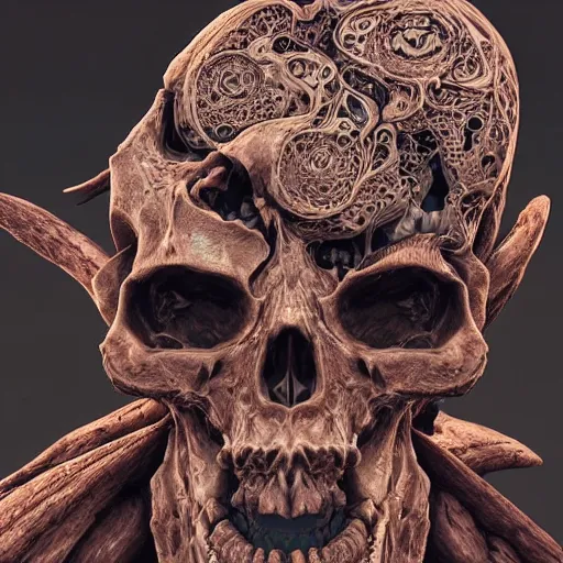 Image similar to portrait_of_a_melting_skull._intricate_abstract._intricate_artwork._by_Tooth_Wu_wlop_beeple_dan_mumford._octane_render_trending_on_artstat