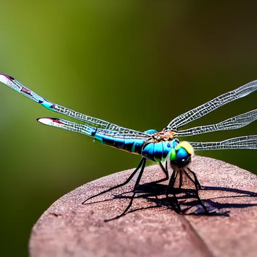 Prompt: dragonfly, close up, macro, bokeh, outside
