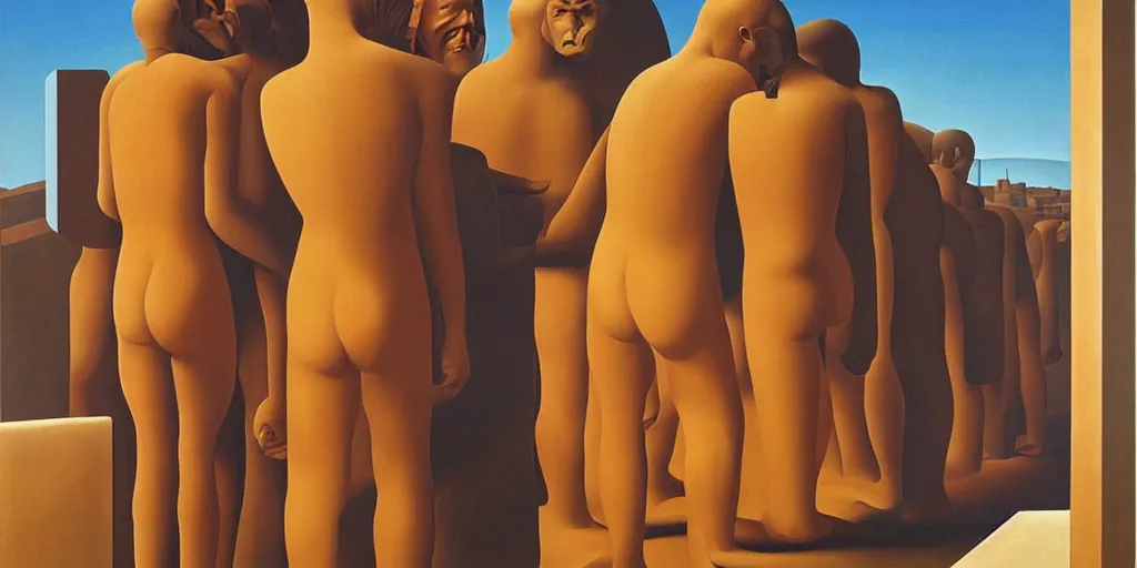 Image similar to science - fiction poster, oil painting by george tooker