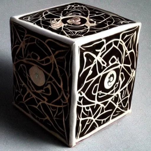 Image similar to intricate art nouveau sculpture companion - cube!!!!!!!!!!!!!!!!! companion - cube!!!!!!!!!!!!!!!!!