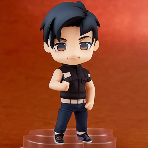 Image similar to high quality portrait flat matte painting of cute boy in the style of nendoroid and Toon naruto , flat anime style, thick painting, medium close-up