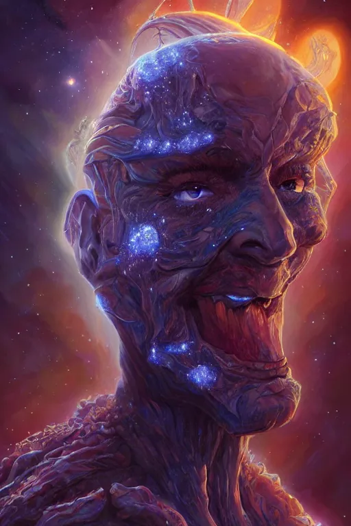 Prompt: beautiful oil painting with high detail of a wise Space ent(((Sobbing))) made of stars and plasma, hybrid from dungeons and dragons and art direction by James Cameron ;by artgerm; wayne reynolds art station; cinematic quality character render; low angle; ultra high quality model; production quality cinema model