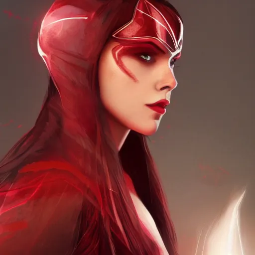 Image similar to still of scarlet witch in arcane, arcane art style, arcane aesthetic, artstation, cgsociety contest winner