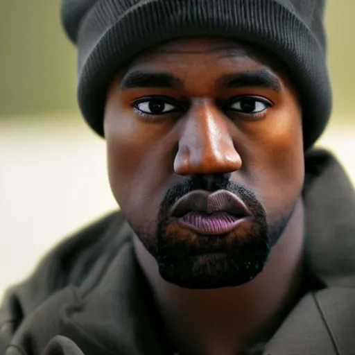 Image similar to first shot of kanye west in rambo remake gang activity, ( eos 5 ds r, iso 1 0 0, f / 8, 1 / 1 2 5, 8 4 mm, postprocessed, crisp face, facial features )