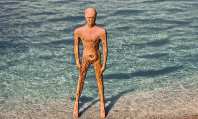 Prompt: man made of water