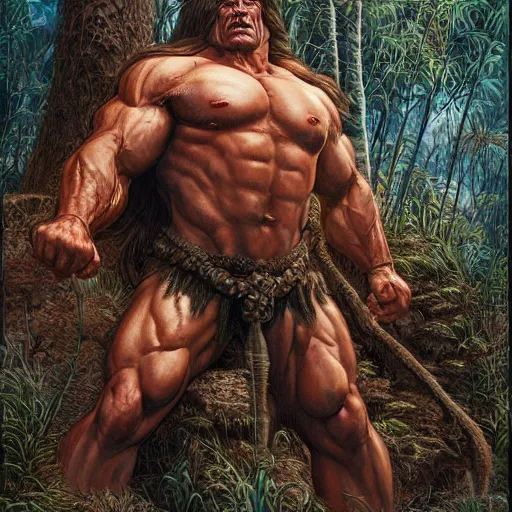 Image similar to huge muscular wild man Beorn by Mark Brooks, Donato Giancola, Victor Nizovtsev, Scarlett Hooft, Graafland, Chris Moore