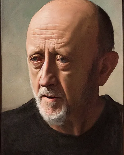 Image similar to jonathan banks as mike ehrmantraut, cinematic lighting, renaissance portrait, oil painting