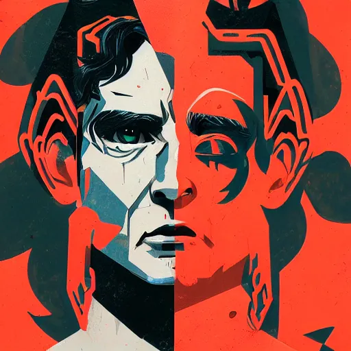 Prompt: Zagreus Hades profile picture by Sachin Teng, asymmetrical, Organic Painting , Matte Painting, geometric shapes, hard edges, graffiti, street art:2 by Sachin Teng:4