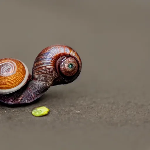 Image similar to a snail with an eyeball for a shell