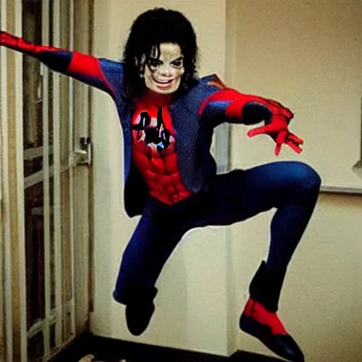 Image similar to michael jackson as spider - man