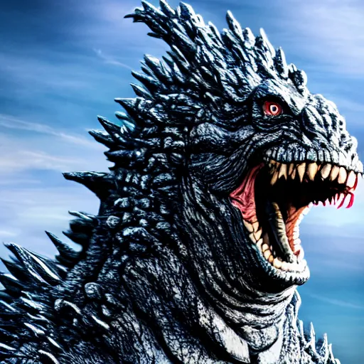 Image similar to joe biden as godzilla, 4 k, hyper realistic, dslr, high resolution, landscape, beautiful