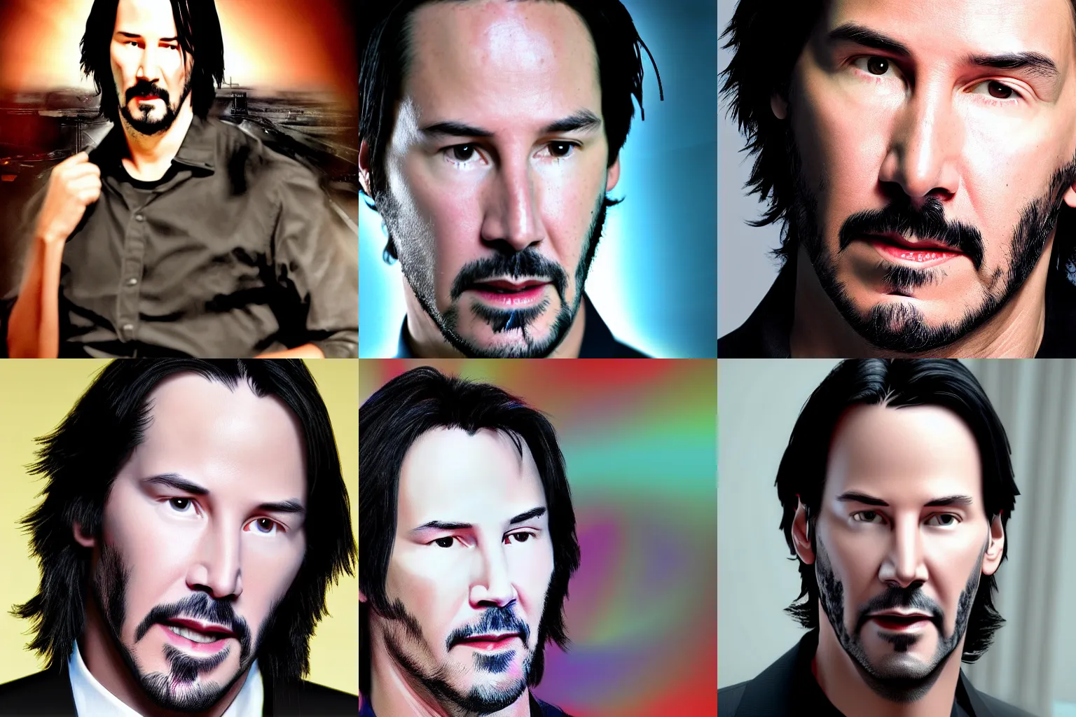 Prompt: cyber portrait of keanu reeves-H 500