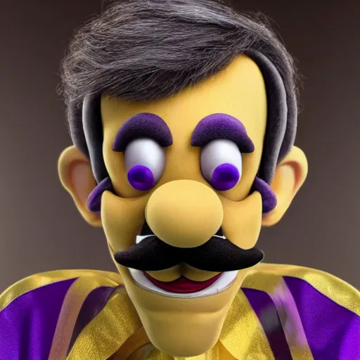 Image similar to stunning award winning hyperrealistic hdr 8 k highly detailed portrait photo of waluigi as a real human