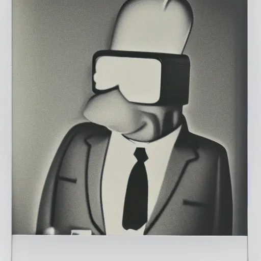 Image similar to a still polaroid photo of the real homer simpson