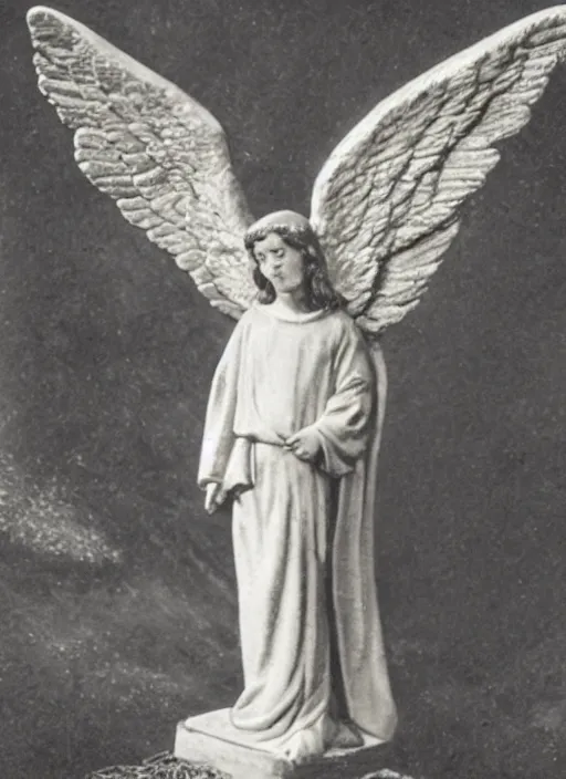 Prompt: old photo of a biblically accurate angel