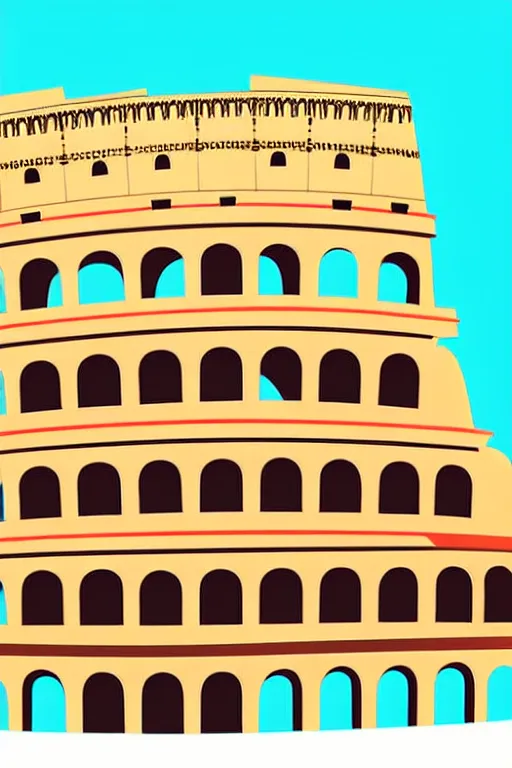 Prompt: minimalist boho style art of colorful colosseum, illustration, vector art