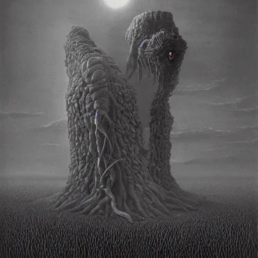 Prompt: eldritch monster 4k by zdzisław beksiński