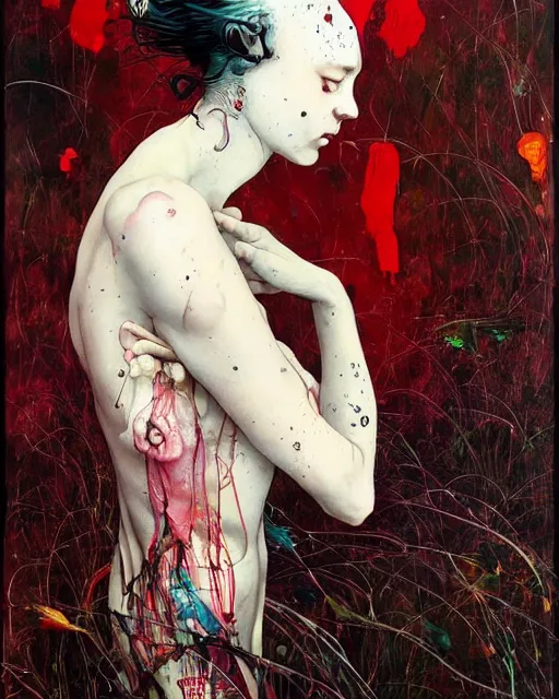 Image similar to there is ugliness in beauty, but there is also beauty in ugliness. in the style of adrian ghenie, esao andrews, jenny saville, edward hopper, surrealism, dark art by james jean, takato yamamoto