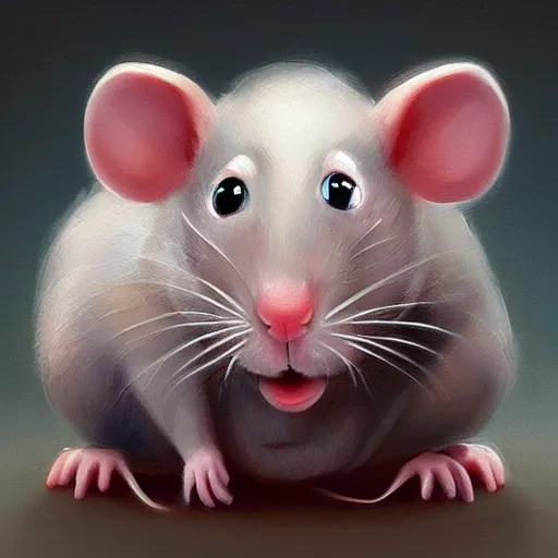 Image similar to cute rat pixar concept art trending artstation oil painting