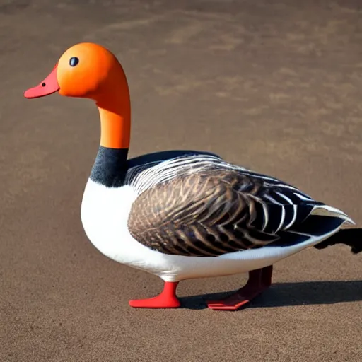 Image similar to a goose shaped like a pumpkin