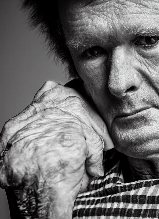 Image similar to DSLR photo portrait still of 64 year old age 64 Sid Vicious at age 64!!!, 85mm f1.8