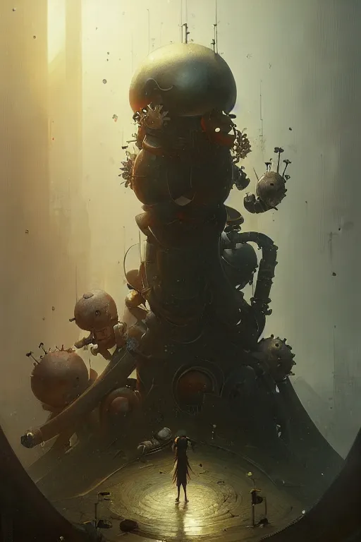 Image similar to hieronymus bosch, greg rutkowski, anna podedworna, painting of nier automata