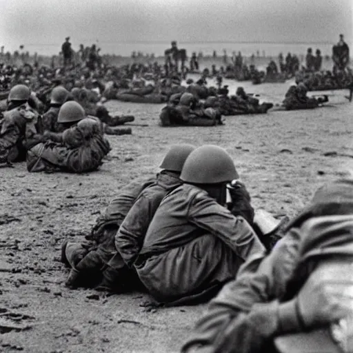 Image similar to the d - day, by robert capa,