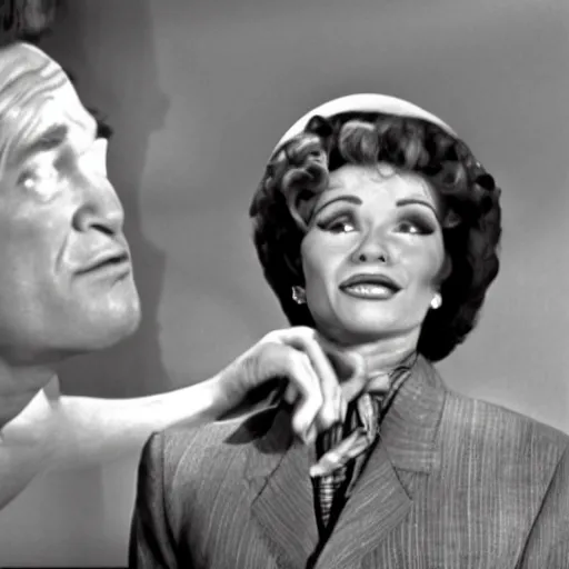 Prompt: still of Robin Williams in I Love Lucy (1961)