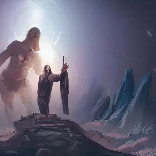 Image similar to god takes a selfie from the end of the world, apocalyptic, Artstation