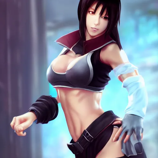 Image similar to face and body shot of tifa lockhart by wlop, rossdraws, mingchen shen, bangkuart, sakimichan, yan gisuka, jeongseok lee, artstation, 4k