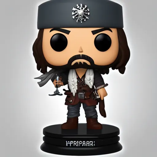 Image similar to Jack Sparrow as a funko pop head, hyperrealistic, 8k, trending on Artstation