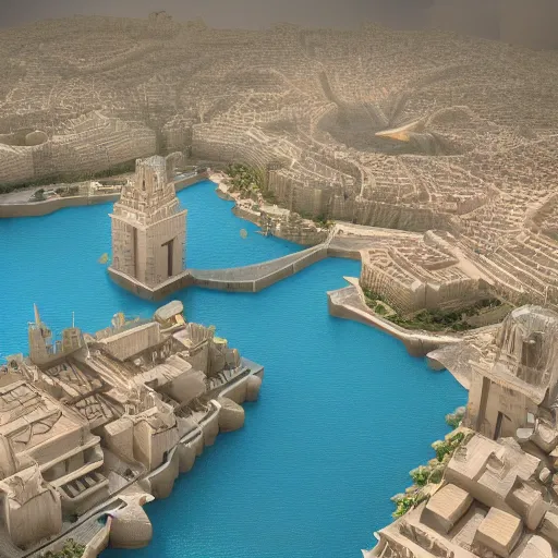 Image similar to imaginary cities of mallorca, octane render, artstation.