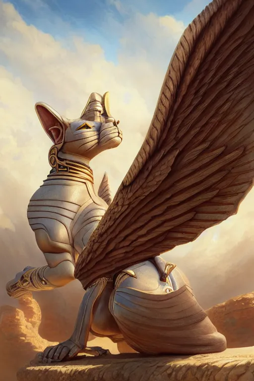 Image similar to legendary sphinx, highly detailed, d & d, fantasy, highly detailed, digital painting, trending on artstation, concept art, sharp focus, illustration, global illumination, ray tracing, realistic shaded, art by artgerm and greg rutkowski and fuji choko and viktoria gavrilenko and hoang lap