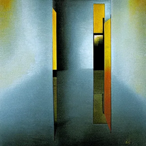 Image similar to colorful liminal space by Salvador Dali, shiny floors, minimalist, stunning, light and shadows, horror