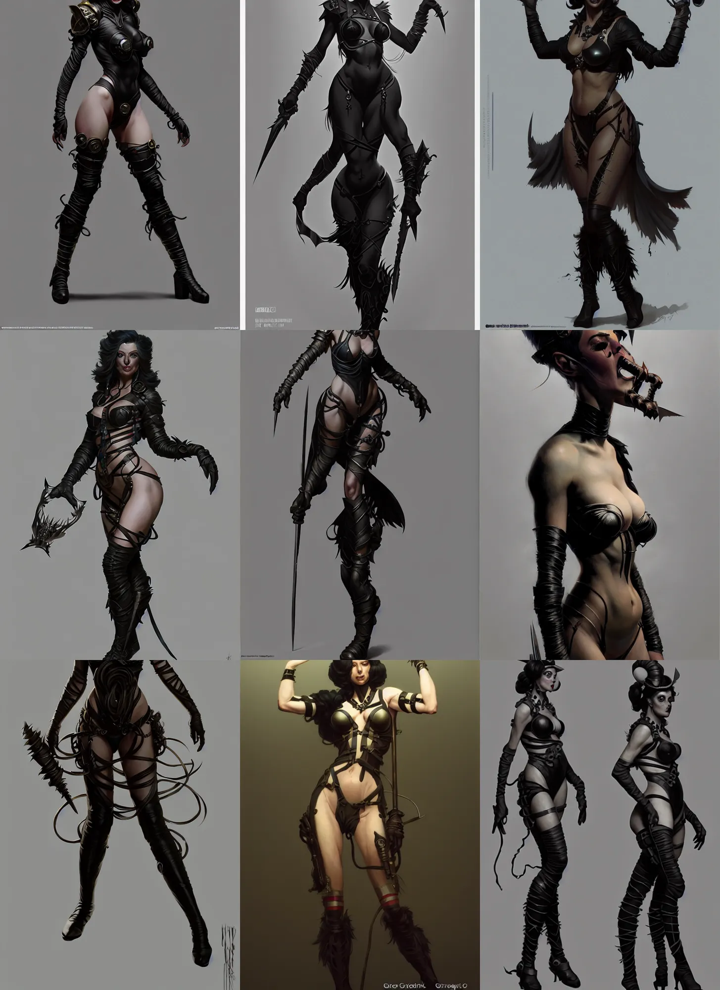 Image similar to game character design by illustrator of riot games, donato giancola and greg rutkowski. just one lonely black tape project show attctive showgirl!! full body!! future head set. contour light effect!! 8 k. stage light. octane render. sharp edge. ultra clear detailed