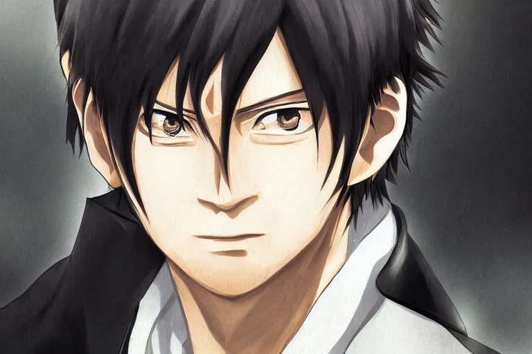 Image similar to hijikata toushirou, of gintama, black hair, character portrait, portrait, close up, concept art, intricate details, highly detailed by wlop