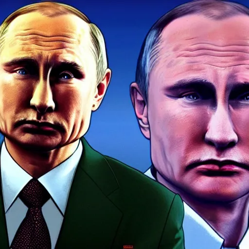 Prompt: Putin as a character from GTA5, cover art