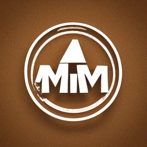 Image similar to a beautiful logo of mnd, metallic, low poly, vector art