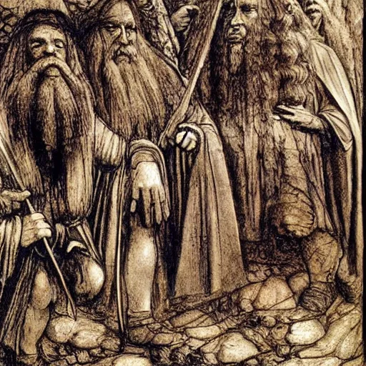 Image similar to lord of the rings by leonardo da vinci