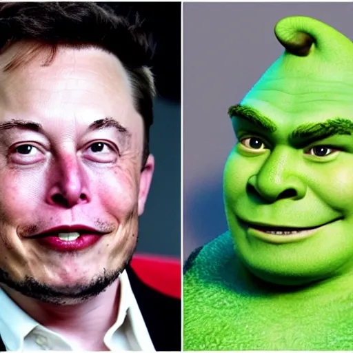 Image similar to elon musk as shrek