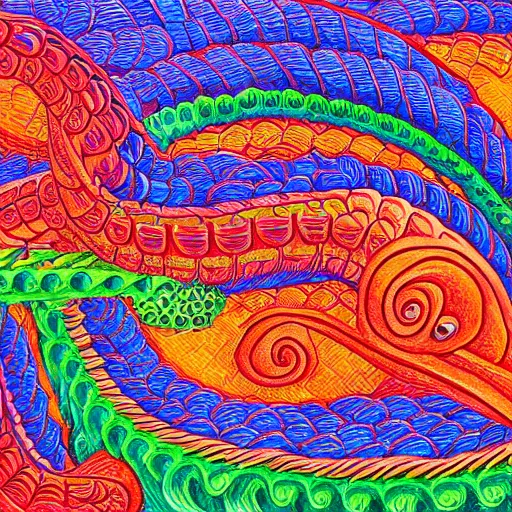 Prompt: quetzalcoatl in the ocean, extreme vivid colors, abstract realism, highly ornate intricate details, 1 9 2 0's colored pencil, 4 k, cinematic lighting,