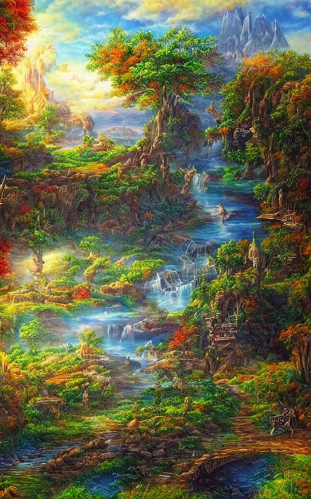 Prompt: background landscape airbrush fantasy 80s, realistic detailed masterpiece